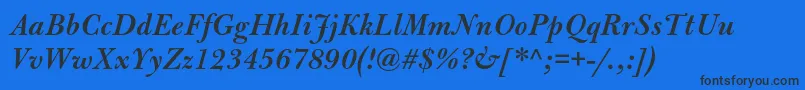 Шрифт BulmermtstdSemibolditalic – чёрные шрифты на синем фоне