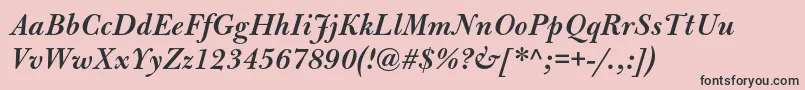 BulmermtstdSemibolditalic Font – Black Fonts on Pink Background