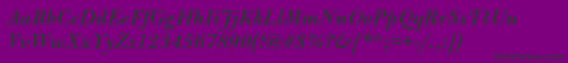 BulmermtstdSemibolditalic-fontti – mustat fontit violetilla taustalla