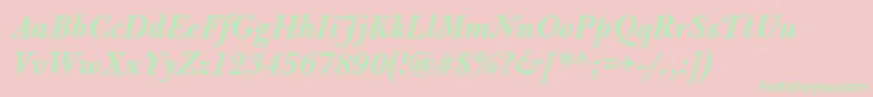 BulmermtstdSemibolditalic Font – Green Fonts on Pink Background