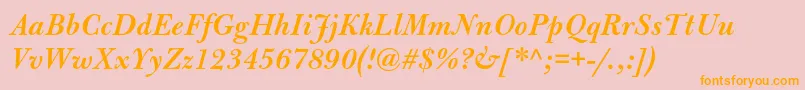 BulmermtstdSemibolditalic Font – Orange Fonts on Pink Background