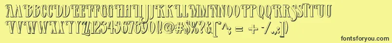 Verveshadow Font – Black Fonts on Yellow Background