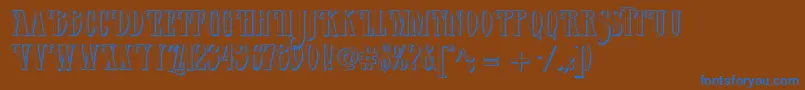 Verveshadow-Schriftart – Blaue Schriften auf braunem Hintergrund