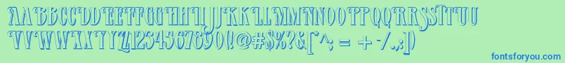 Verveshadow Font – Blue Fonts on Green Background
