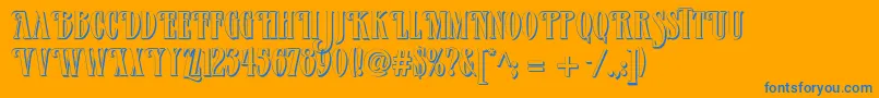 Weitere Informationen zur Verveshadow-Schriftart Verveshadow-Schriftart – Blaue Schriften auf orangefarbenem Hintergrund