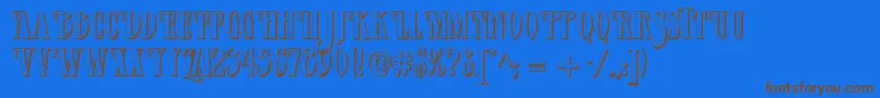 Verveshadow-Schriftart – Braune Schriften auf blauem Hintergrund