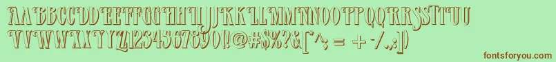 Verveshadow Font – Brown Fonts on Green Background