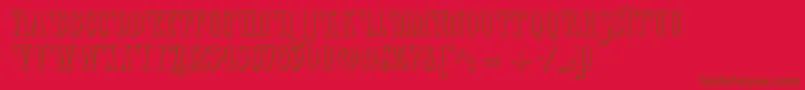 Verveshadow-fontti – ruskeat fontit punaisella taustalla
