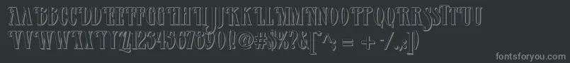 Verveshadowフォントについての詳細 フォントVerveshadow – 黒い背景に灰色の文字