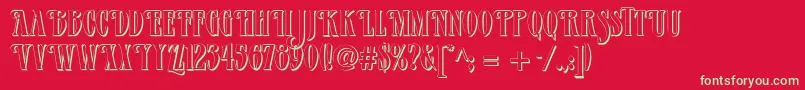 Verveshadow Font – Green Fonts on Red Background