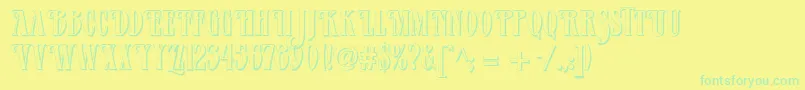 Verveshadow Font – Green Fonts on Yellow Background