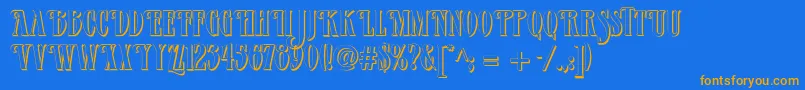Verveshadow Font – Orange Fonts on Blue Background
