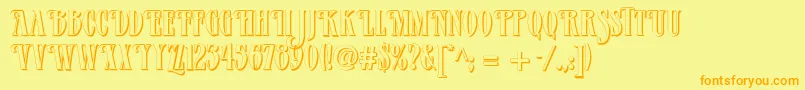 Verveshadow Font – Orange Fonts on Yellow Background