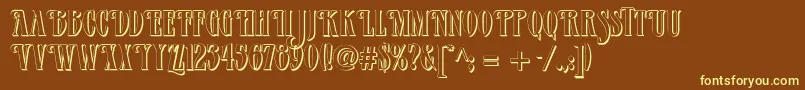 Verveshadow Font – Yellow Fonts on Brown Background