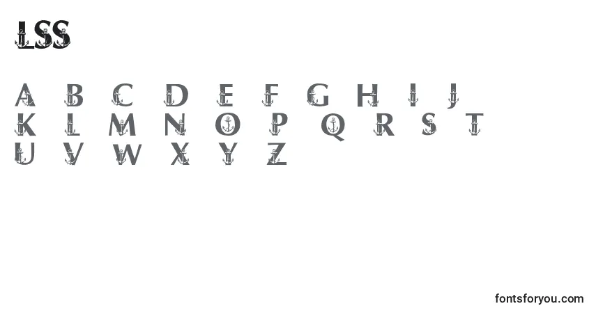 Schriftart LmsShipShape – Alphabet, Zahlen, spezielle Symbole