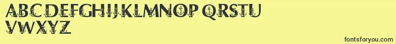 LmsShipShape Font – Black Fonts on Yellow Background