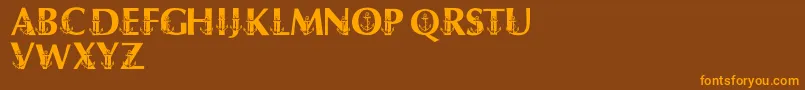 LmsShipShape Font – Orange Fonts on Brown Background