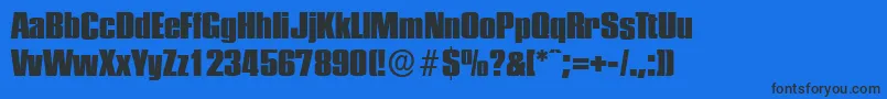 PlaketteserialHeavyRegular-fontti – mustat fontit sinisellä taustalla
