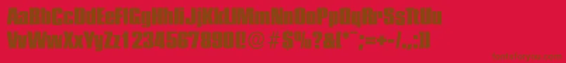PlaketteserialHeavyRegular Font – Brown Fonts on Red Background