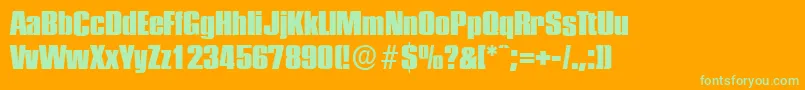 PlaketteserialHeavyRegular Font – Green Fonts on Orange Background