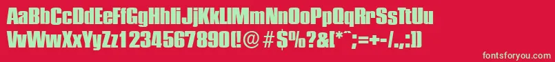 PlaketteserialHeavyRegular Font – Green Fonts on Red Background