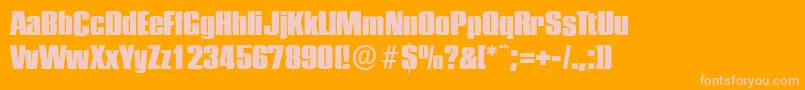 PlaketteserialHeavyRegular Font – Pink Fonts on Orange Background