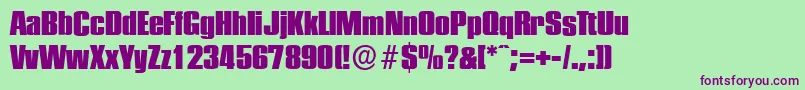 PlaketteserialHeavyRegular Font – Purple Fonts on Green Background