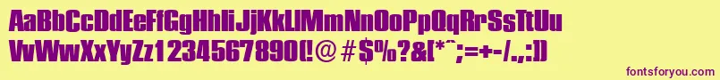 PlaketteserialHeavyRegular Font – Purple Fonts on Yellow Background