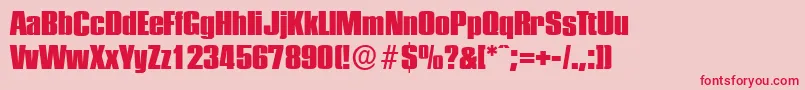 PlaketteserialHeavyRegular Font – Red Fonts on Pink Background
