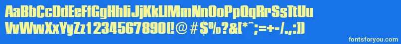 PlaketteserialHeavyRegular Font – Yellow Fonts on Blue Background