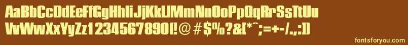 PlaketteserialHeavyRegular Font – Yellow Fonts on Brown Background