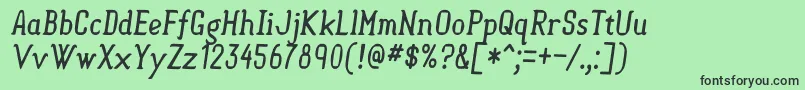 SemisweetItalic Font – Black Fonts on Green Background
