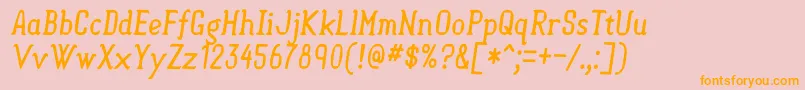 SemisweetItalic Font – Orange Fonts on Pink Background