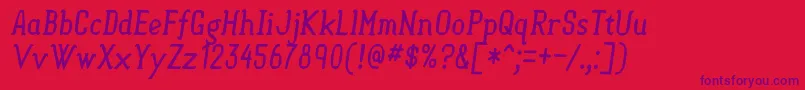 SemisweetItalic Font – Purple Fonts on Red Background