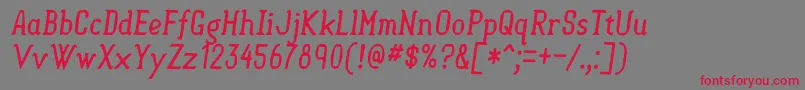 SemisweetItalic Font – Red Fonts on Gray Background