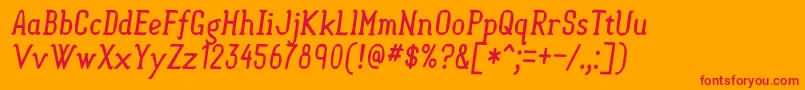 SemisweetItalic Font – Red Fonts on Orange Background