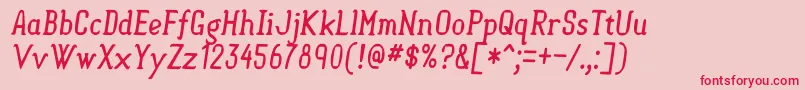 SemisweetItalic Font – Red Fonts on Pink Background