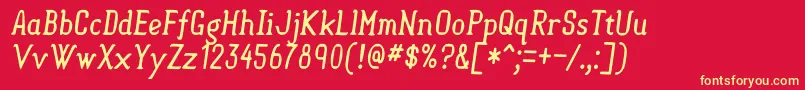 SemisweetItalic Font – Yellow Fonts on Red Background