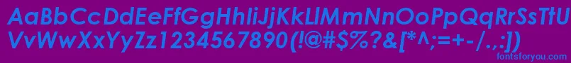 CenturyGothicBoldItalic Font – Blue Fonts on Purple Background