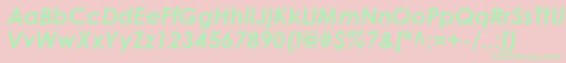 CenturyGothicBoldItalic Font – Green Fonts on Pink Background