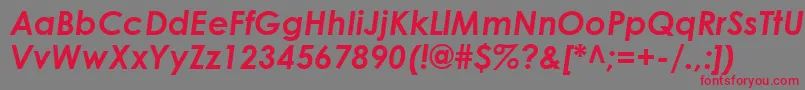 CenturyGothicBoldItalic Font – Red Fonts on Gray Background
