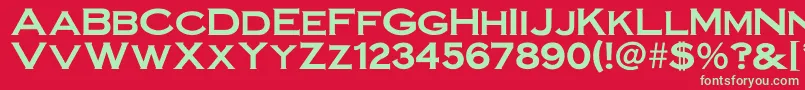 フォントSteelplategothicbold – 赤い背景に緑の文字