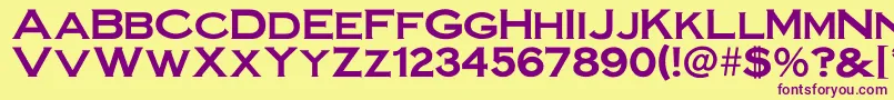 Steelplategothicbold Font – Purple Fonts on Yellow Background