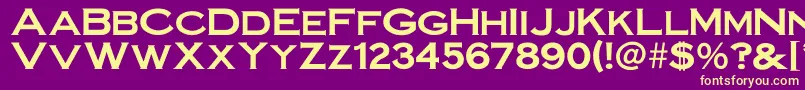 Steelplategothicbold-Schriftart – Gelbe Schriften auf violettem Hintergrund