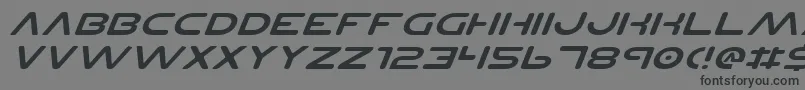 フォントPlanetNsExpandedItalic – 黒い文字の灰色の背景