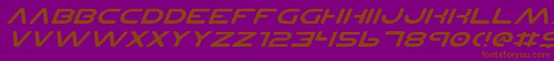 PlanetNsExpandedItalic Font – Brown Fonts on Purple Background