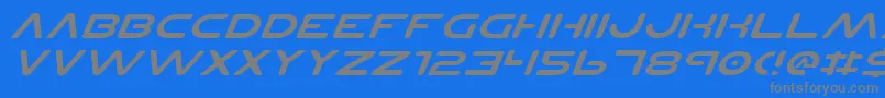 Fonte PlanetNsExpandedItalic – fontes cinzas em um fundo azul