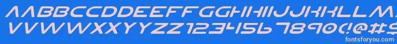 PlanetNsExpandedItalic Font – Pink Fonts on Blue Background