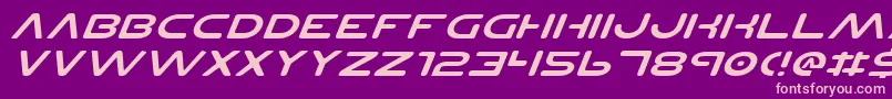 Fonte PlanetNsExpandedItalic – fontes rosa em um fundo violeta