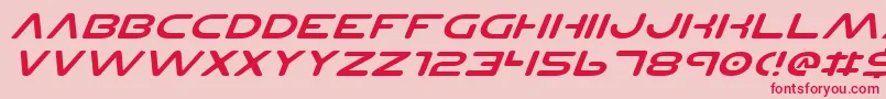 PlanetNsExpandedItalic-Schriftart – Rote Schriften auf rosa Hintergrund